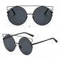 Oversized UV400 PC Round Lens Mirrored Women Cat Eye Sunglasses Gafa Redondas Rose Gold Vintage Avia