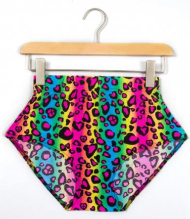 EAST KNITTING X-112 New 2017  Neon Leopard striped shorts High Waist spandex  Summer sexy Bottom