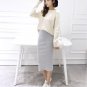 2016 Summer skirts Sexy Chic Pencil Skirts Women Skirt Wool Rib Knit Long Skirt Package Hip Split Wa