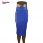 free shipping women office skirt high-waist faux leather pencil skirt black sexy elastic below knee