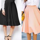 Women Summer High Waist Long A Line Pleated Midi Skirt Office Ball Skirts New Arrival