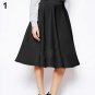 Women Summer High Waist Long A Line Pleated Midi Skirt Office Ball Skirts New Arrival