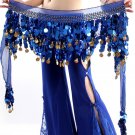 Cool Women Belly Dancer Belt Chiffon Sequins Golden Coin Ladies Girls Skirt Dancing Belts