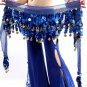 Women Belly Dancer Belt Chiffon Sequins Golden Coin Ladies Girls Skirt Danceing Belts