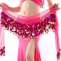 Women Belly Dancer Belt Chiffon Sequins Golden Coin Ladies Girls Skirt Danceing Belts