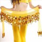 Women Belly Dancer Belt Chiffon Sequins Golden Coin Ladies Girls Skirt Danceing Belts
