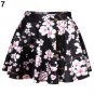 2015 New Style Women\'s Vintage High Waist Pleated Short Floral Mini Skirt Skater Flared bust skirt