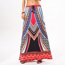 2018 summer women skirts European autumn national Thai national flower printing large hem half skirt