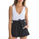 High Waist Black White Women Skirt Shorts Summer 2017 Fashion Womens Bow Belt Short Hot Short W1