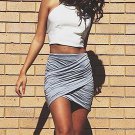 Women\'s Fashion Sexy Lsdy  Stretch Draped Wrap Bodycon Party Club Wear Mini Skirt