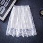 Spring Summer Women Sexy Lace Hollow Out Skirts Fashion Solid Casual Mesh tulle skirt Black White Sk