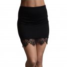 #5505 New Fashion Women High Waist Mini Short Skirt Hem Lace Stitching Skirt Pencil Skirt