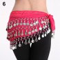 Chiffon Belly Dance Waistband Hip Scarf Skirt Dangling Golden Tone Alloy Coins Belt