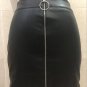 Women High Waist PU Leather Mini Skirt Plain Flared Pleated Skirt Pleated Stretch Pencil Bodycon Zip