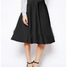 2017 Fashion Spring Autumn A-Line Skirt High Waist All-match Female Casual Solid Loose Knee-Length S