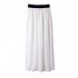 Women Double Layer Chiffon Long Elastic Waist Maxi Skirt Pleated skirts