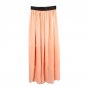 Women Double Layer Chiffon Long Elastic Waist Maxi Skirt Pleated skirts