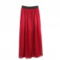 Women Double Layer Chiffon Long Elastic Waist Maxi Skirt Pleated skirts
