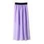 Women Double Layer Chiffon Long Elastic Waist Maxi Skirt Pleated skirts