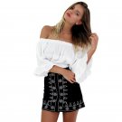 Women  Bodycon High Waist Flower Slim Skirt Faux Suede Tassel Mini Pencil Skirt