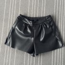 2016 New Summer Women Elastic Waist PU leather Black Shorts Female Celebrity same Loose Fashion Wome