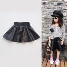 Spring Summer Baby Kids Girls PU Faux Leather Elastic Skirts Kids Black Short Skirt Tutu Skirt Child
