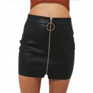 Office Lady  IntellectualSexy Metal Ring Zipper Bag Hip Tight Skirt  Women Girls Pencil Empire Skirt