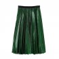 Women Silver Metallic Skirt Women Skirt A Life High Metallic Pleated Skirt Party Club Skirt