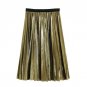 Women Silver Metallic Skirt Women Skirt A Life High Metallic Pleated Skirt Party Club Skirt