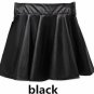 Free ship New 2018 Russia Fashion Polyester artificial leather Skirt Women Vintage High Waist Pleate