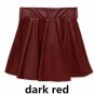 Free ship New 2018 Russia Fashion Polyester artificial leather Skirt Women Vintage High Waist Pleate