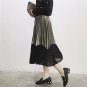 TWOTWINSTYLE Metallic Sensation Pleated Skirt Vintage High Waist Midi Tutu Skirts Womens Summer Styl