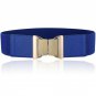New Stretch Wide Elastic Bowknot Ladies Belts Metal Interlock Gold Buckle Waist Belt For Women\'s Sk