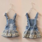 6m-5T Summer Baby Clothing Kids Overalls Bib Lace Denim Jeans Suspender Skirts Kawaii Outwear Toddle