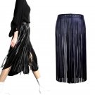 Hot sell Sexy Boho long tassel imitation leather belts fashion women High Waist Metal Buckle leather