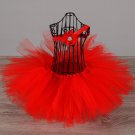 Hot Baby Red Tutu Skirts Infant Girl 100% Handmade Tulle Ballet Pettiskirts with Flower Headband Kid