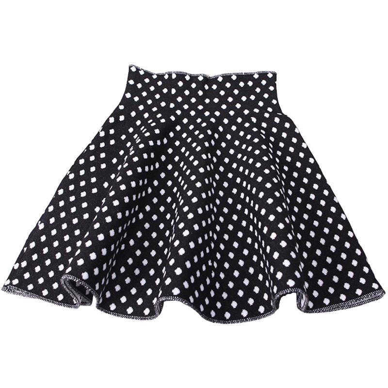 Girl Skirts Black White Dots Elastic Knitting Short Skirt Princess Tutu ...