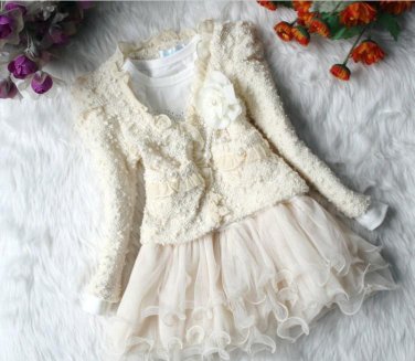 Anlencool baby girl Coat free Shipping Spring Girl Skirt Suit Bear Kids New Korean Ladies Lace Jumps