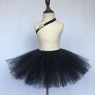New Retail Baby Black Tutu Skirts Girls Handmade Fluffy Tulle Ballet Pettiskirt with Crown Headband 