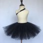New Retail Baby Black Tutu Skirts Girls Handmade Fluffy Tulle Ballet Pettiskirt with Crown Headband 