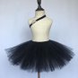 New Retail Baby Black Tutu Skirts Girls Handmade Fluffy Tulle Ballet Pettiskirt with Crown Headband 