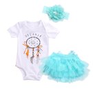 3PCS/Set Newborn Baby Girls Outfits Cotton Campanula Romper Jumpsuit +Tutu Dress Skirt + Headband Cl