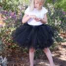 black tulle kids children girl tutu skirt toddler baby mini costume ball gown party ballet dance wed