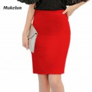 Fashion Summer 2017 New Women Skirt Plus Size High Waist Work Slim Pencil Skirt Red Open Fork Sexy O