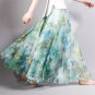 2017 Summer Chiffon Skirt Vintage Bohemia Chiffon Floral Printed Women Boho Floor-Length Long Maxi B