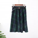New Plaid Skirt Women Long A-Line Skirt British Style Woolen Plaid Skirts Kilt Winter Vintage Wool T