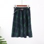 New Plaid Skirt Women Long A-Line Skirt British Style Woolen Plaid Skirts Kilt Winter Vintage Wool T