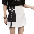 Summer Chiffon Skirts 2017 Korean Fashion Style Women Patchwork Letter Printed Skirts Female A-line 