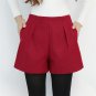 WKOUD Winter Shorts For Women Wool Boots Shorts Candy Colors Zip Up Loose Short Pants With Pockets F