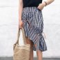 Women\'S Harajuku Ghost Horse Girls Drawstring Irregular Design Sense Grid Half Skirt Female Cute Ko